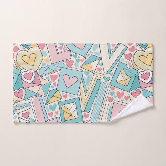 Liefde Letters Pastel Aangepast Patroon Bad Handdoek (Handdoek)
