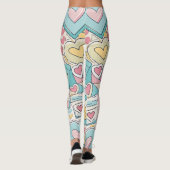 Liefde Letters Pastel Aangepast Patroon Leggings (Achterkant)