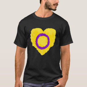 Liefde Leuk De Intersex Vlag Hart Pride LGBT T-shirt