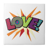LIEFDE Leuk Kleurrijk Stripboek Pop Kunst Tegeltje (Voorkant)