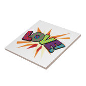 LIEFDE Leuk Kleurrijk Stripboek Pop Kunst Tegeltje (Zijkant)