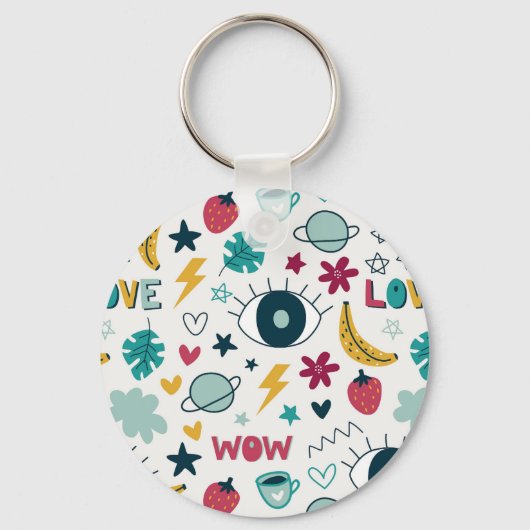 Liefde leuke ogen design sleutelhanger (Voorkant)