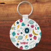 Liefde leuke ogen design sleutelhanger (Voorkant)