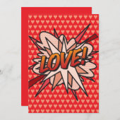 LIEFDE Leuke Retro Stripboek Pop Art Kaart (Voorkant / Achterkant)