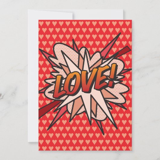 LIEFDE Leuke Retro Stripboek Pop Art Kaart (Voorkant)