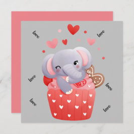 Liefde leuke valentijn-olifant feestdagenkaart