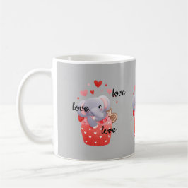 Liefde leuke valentijn-olifant koffiemok