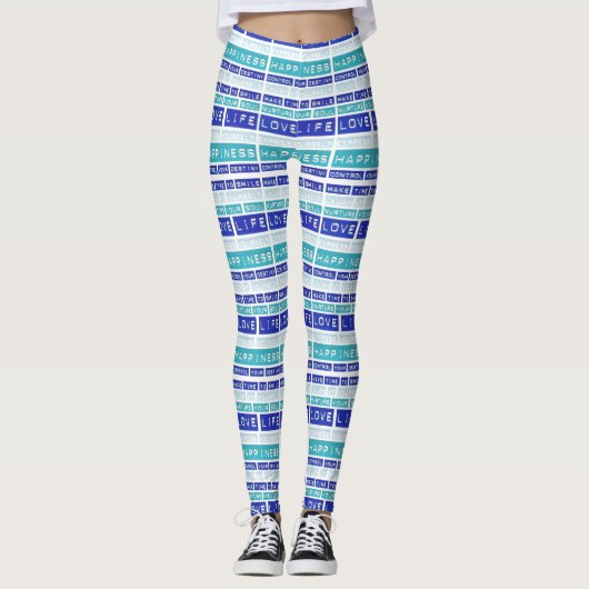 Liefde Leven Citaat Yoga Gym oefent Leggings Pants (Voorkant)