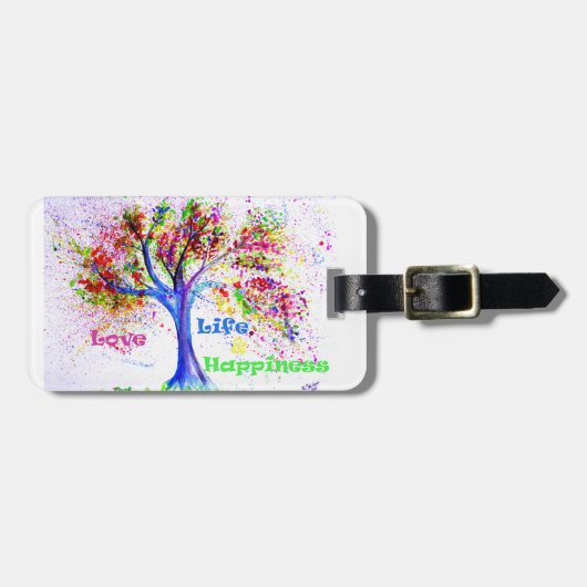 Liefde, leven en geluk bagagelabel (Voorkant horizontaal)