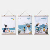 Liefde, leven, herinnering hangend wandkleed (Driedubbel)