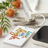 Liefde, leven, lachen – straal positiviteit uit sleutelhanger (Voorkant Rechts)