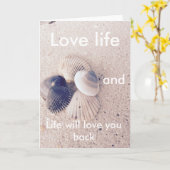 Liefde leven - positieve quotes - briefkaart (Gele Bloem)