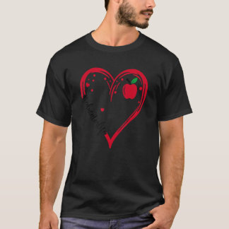 Liefde Levenaar Apple Heart Leerlingenwaardering T-shirt