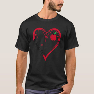 Liefde Levenaar Apple Heart Leerlingenwaardering T-shirt