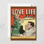 Liefde levensechte Romance Comic Illustration Retr Briefkaart (Voorkant / Achterkant)
