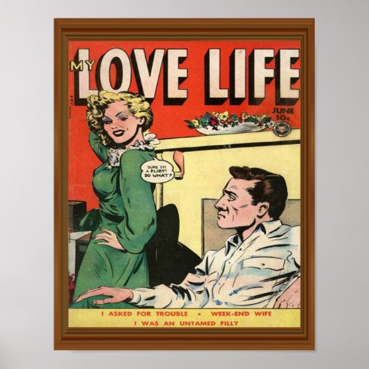 Liefde levensechte Romance Comic Illustration Retr Poster (Voorkant)