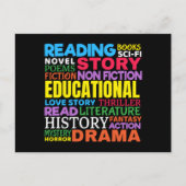 Liefde Lezen Boeken - Genre Word Art Briefkaart (Voorkant)