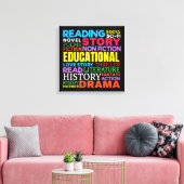Liefde Lezen Boeken - Genre Word Art Canvas Afdruk (Insitu (Woonkamer))