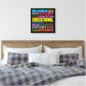 Liefde Lezen Boeken - Genre Word Art Canvas Afdruk (Insitu (Slaapkamer))