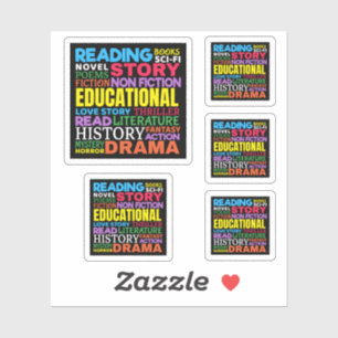 Liefde Lezen Boeken - Genre Word Art Sticker