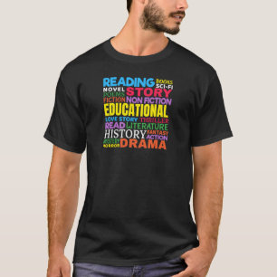 Liefde Lezen Boeken - Genre Word Art T-shirt