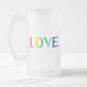 Liefde, lgbt lgbtq gay queer regenboogkleuren matglas bierpul