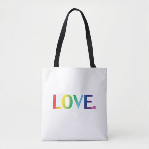 Liefde, lgbt lgbtq gay queer regenboogkleuren tote bag