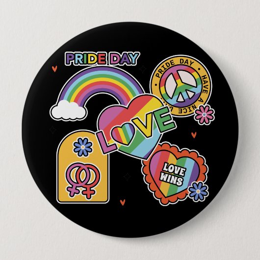 Liefde. LGBT+Pride. Pride dag. Regenboogliefde. Bu Ronde Button 4,0 Cm (Voorkant)