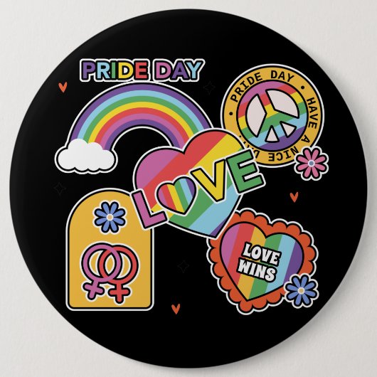 Liefde. LGBT+Pride. Pride dag. Regenboogliefde. Bu Ronde Button 6,0 Cm (Voorkant)