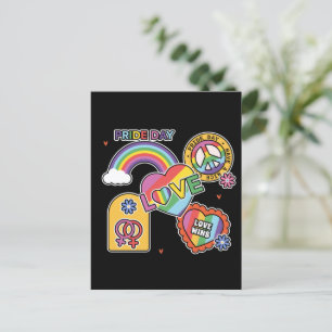 Liefde. LGBT+Pride. Pride dag. Regenboogliefde. Ka Briefkaart