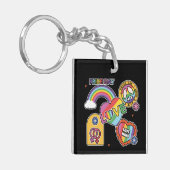 Liefde. LGBT+Pride. Pride dag. Regenboogliefde. Ke Sleutelhanger (Voorkant Links)