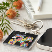 Liefde. LGBT+Pride. Pride dag. Regenboogliefde. Ke Sleutelhanger (Voorkant Rechts)