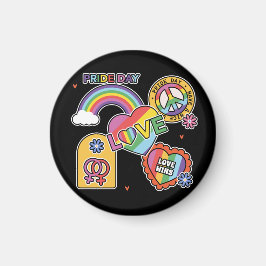 Liefde. LGBT+Pride. Pride dag. Regenboogliefde. Magneet