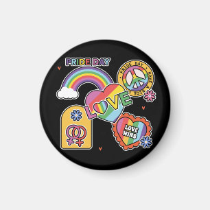 Liefde. LGBT+Pride. Pride dag. Regenboogliefde. Magneet