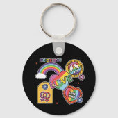 Liefde. LGBT+Pride. Pride dag. Regenboogliefde. Sleutelhanger (Voorkant)