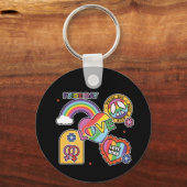 Liefde. LGBT+Pride. Pride dag. Regenboogliefde. Sleutelhanger (Voorkant)
