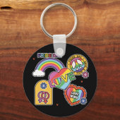 Liefde. LGBT+Pride. Pride dag. Regenboogliefde. Sleutelhanger (Voorkant)
