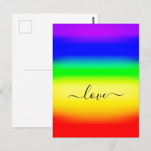 Liefde LGBT Rainbow Pride Ombre Script Swash Briefkaart (Voorkant / Achterkant)