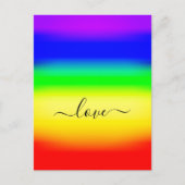 Liefde LGBT Rainbow Pride Ombre Script Swash Briefkaart (Voorkant)