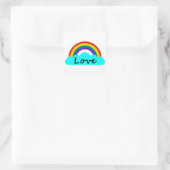 Liefde - LGBT Regenboog Vierkante Sticker (Tas)