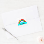 Liefde - LGBT Regenboog Vierkante Sticker (Envelop)
