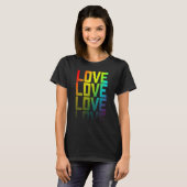 Liefde LGBTq+ Rainbow Gay Pride Tekst Vervagen Gra T-shirt (Voorkant volledig)