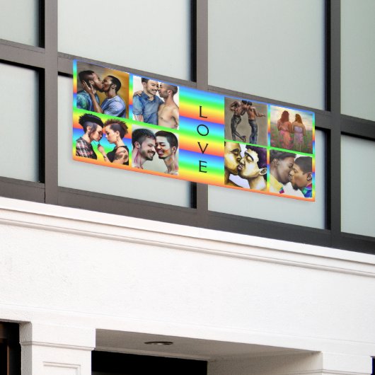 Liefde LGBTQIA+ Gelijkheid en Pride Rally Spandoek (Buitenkant Gebouw)