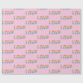 LIEFDE LGBTQIA Regenboog, Pride Letter Cool Cadeaupapier (Vlak)
