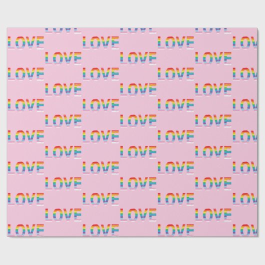 LIEFDE LGBTQIA Regenboog, Pride Letter Cool Cadeaupapier (Vlak)