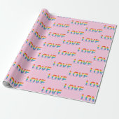 LIEFDE LGBTQIA Regenboog, Pride Letter Cool Cadeaupapier (Uitgerold)
