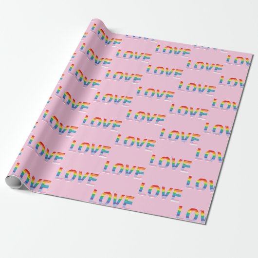 LIEFDE LGBTQIA Regenboog, Pride Letter Cool Cadeaupapier (Uitgerold)