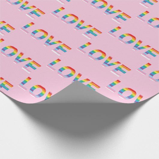 LIEFDE LGBTQIA Regenboog, Pride Letter Cool Cadeaupapier (Hoek)