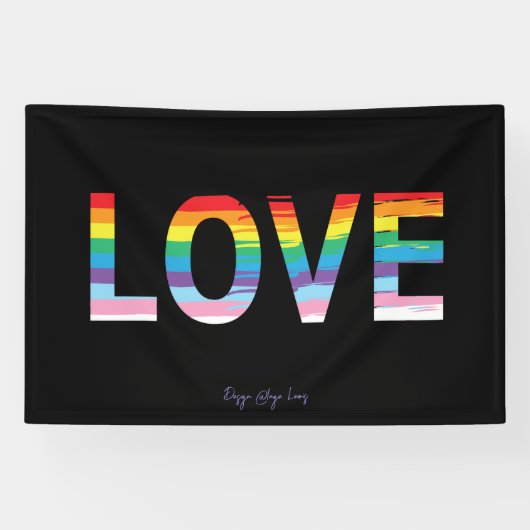 LIEFDE LGBTQIA Regenboog Vlag, Pride Letter Spandoek (Horizontaal)