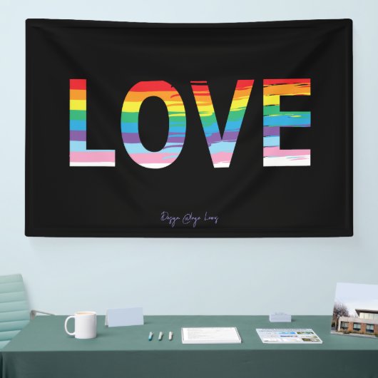LIEFDE LGBTQIA Regenboog Vlag, Pride Letter Spandoek (Beurs)